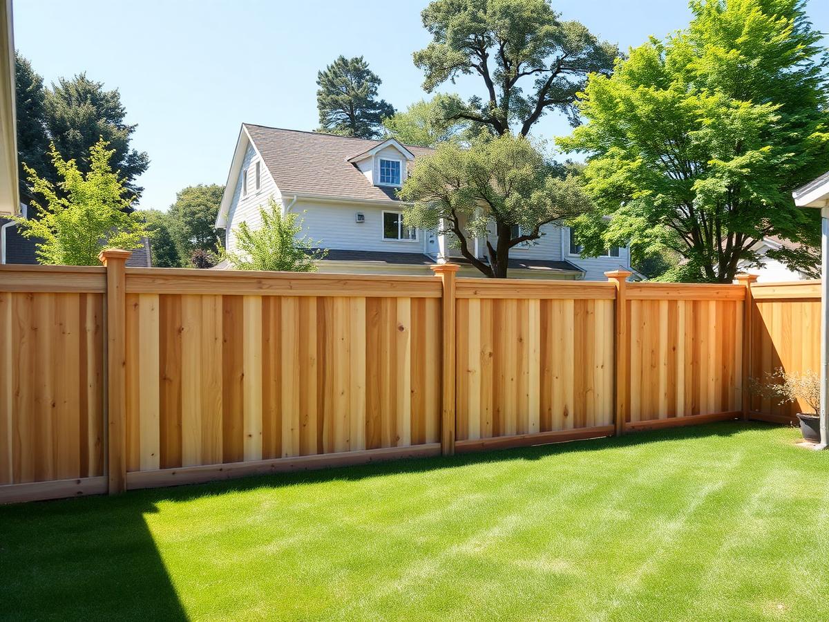 New cedar privacy fence after installation by NWA Fence